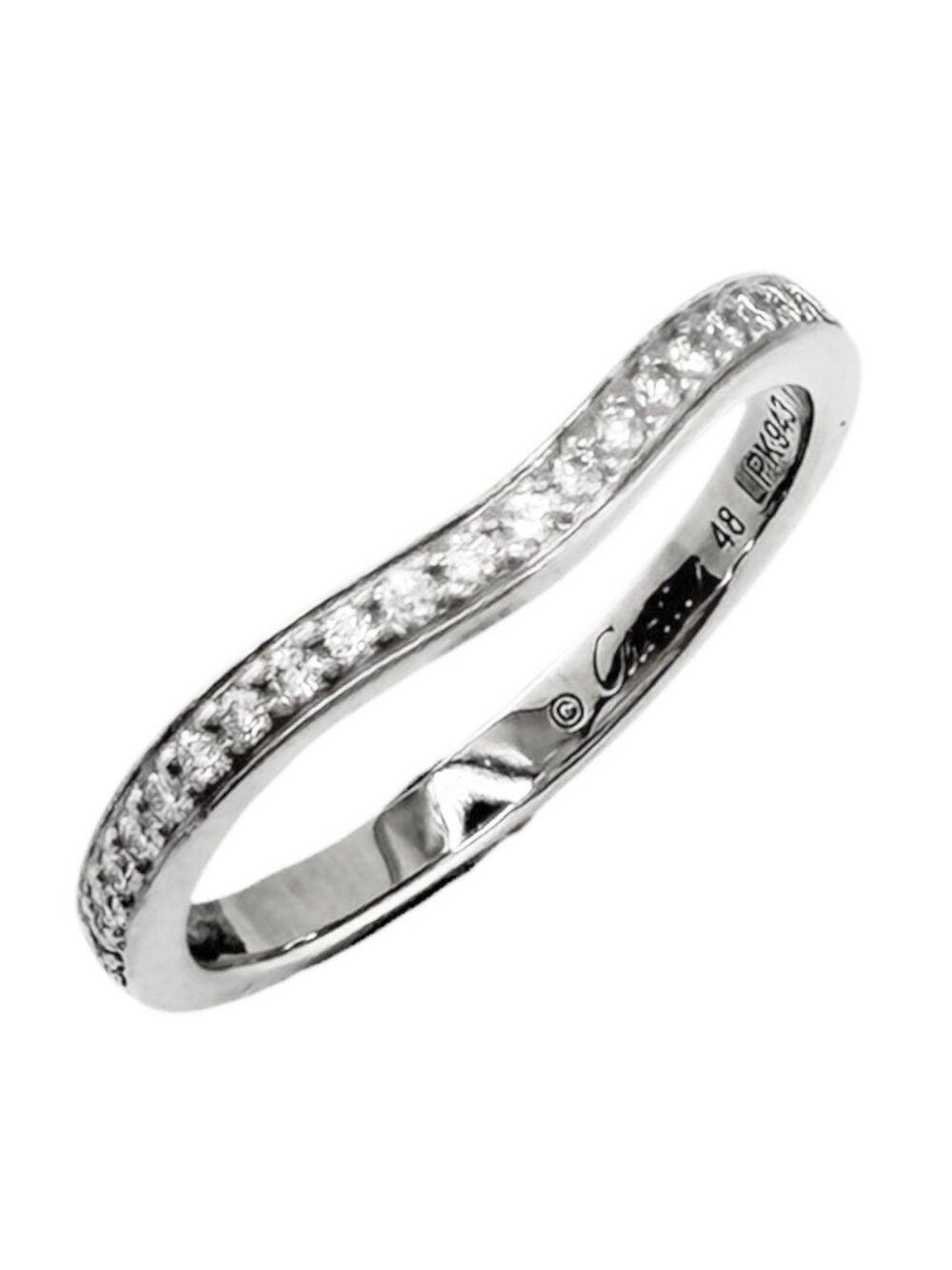 Cartier Ballerina Curve Wedding Ring Platinum Diamond